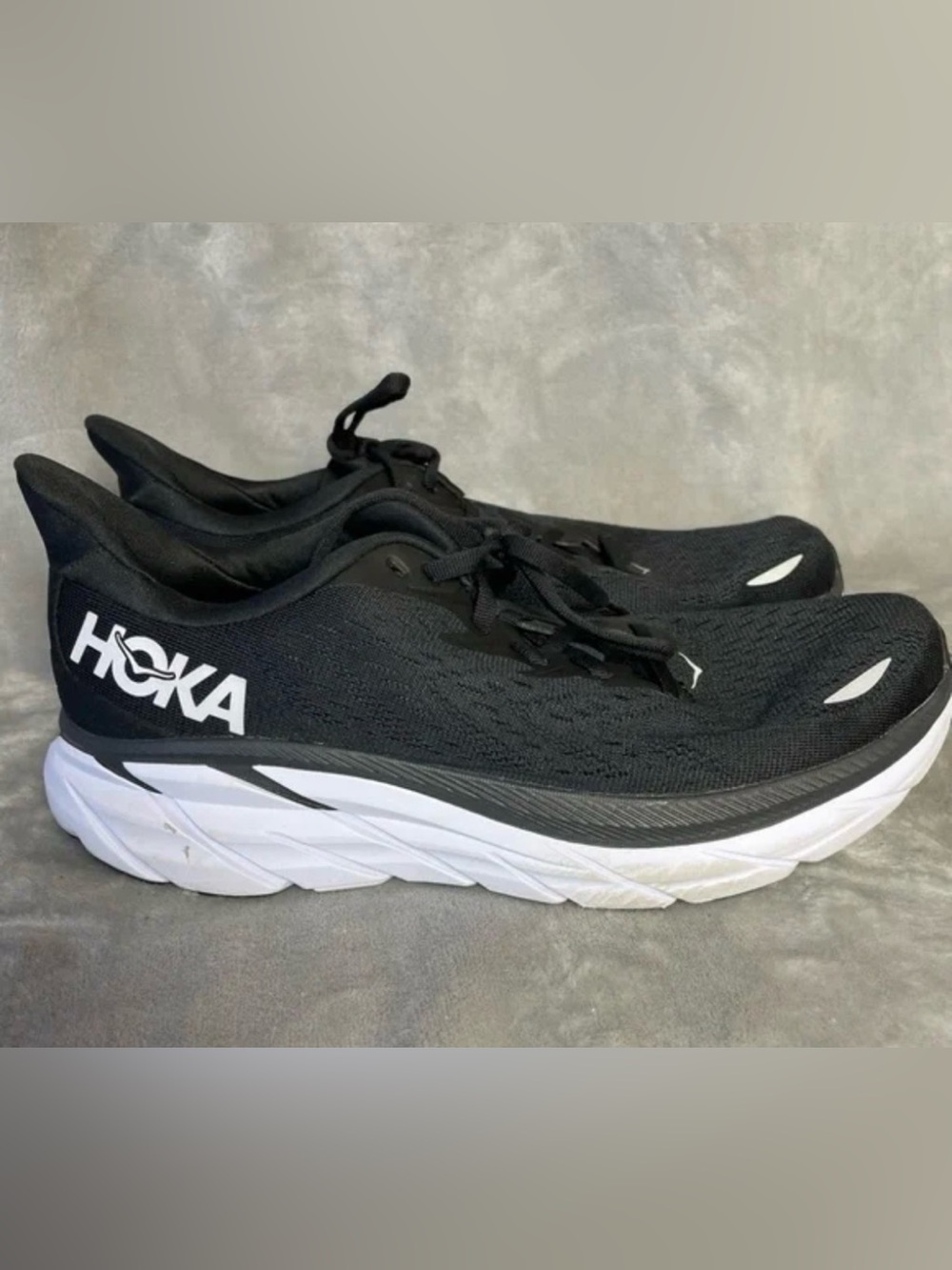 Hoka One One Black / White Men's Cushioning Running Shoes